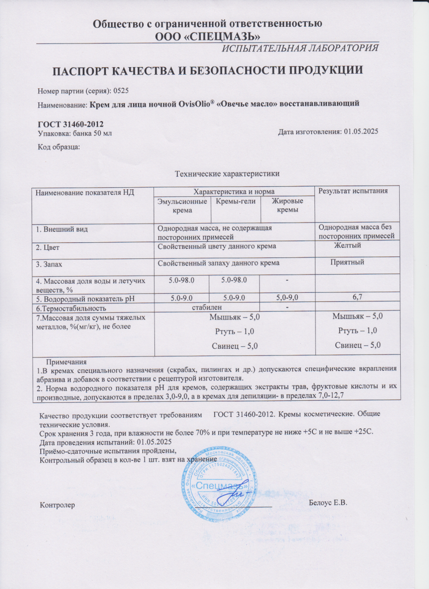 Паспорт №052025